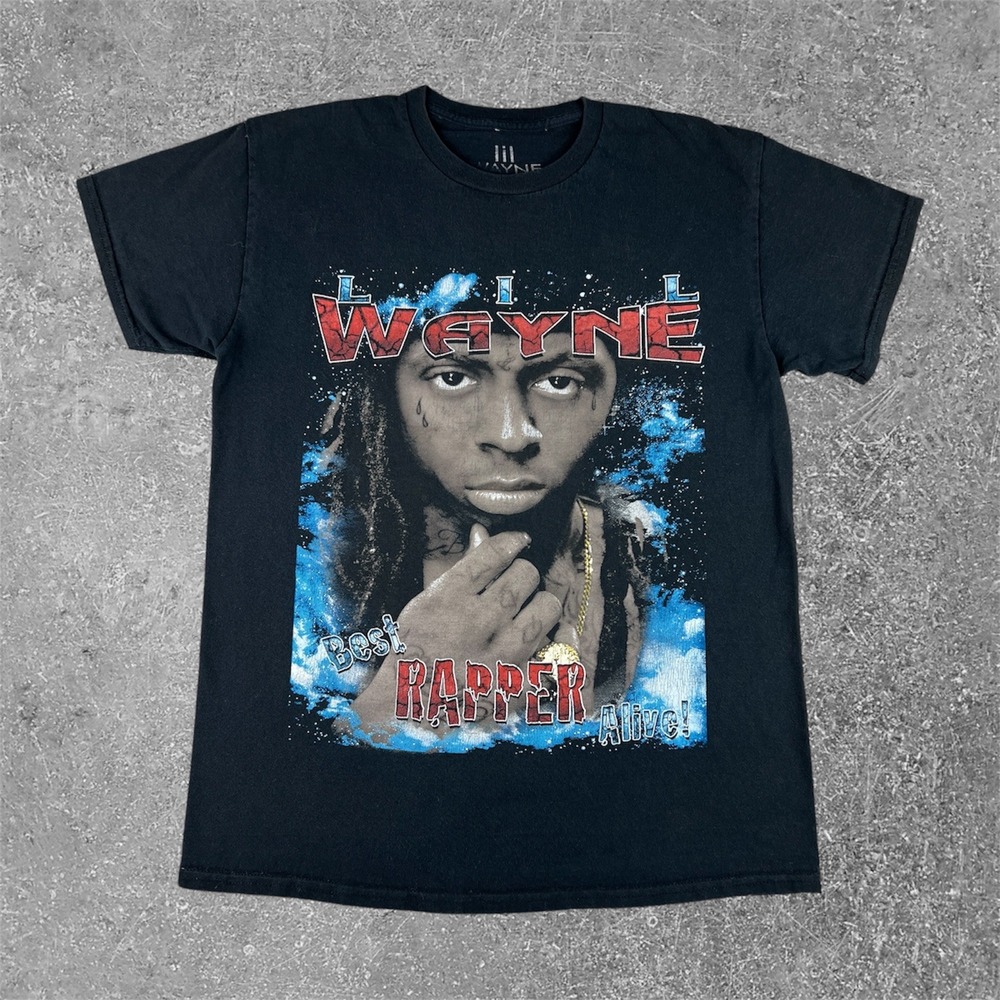 Lil Wayne Best Rapper Alive T-Shirt Mens Medium Black Young‎ Money Rap Tee